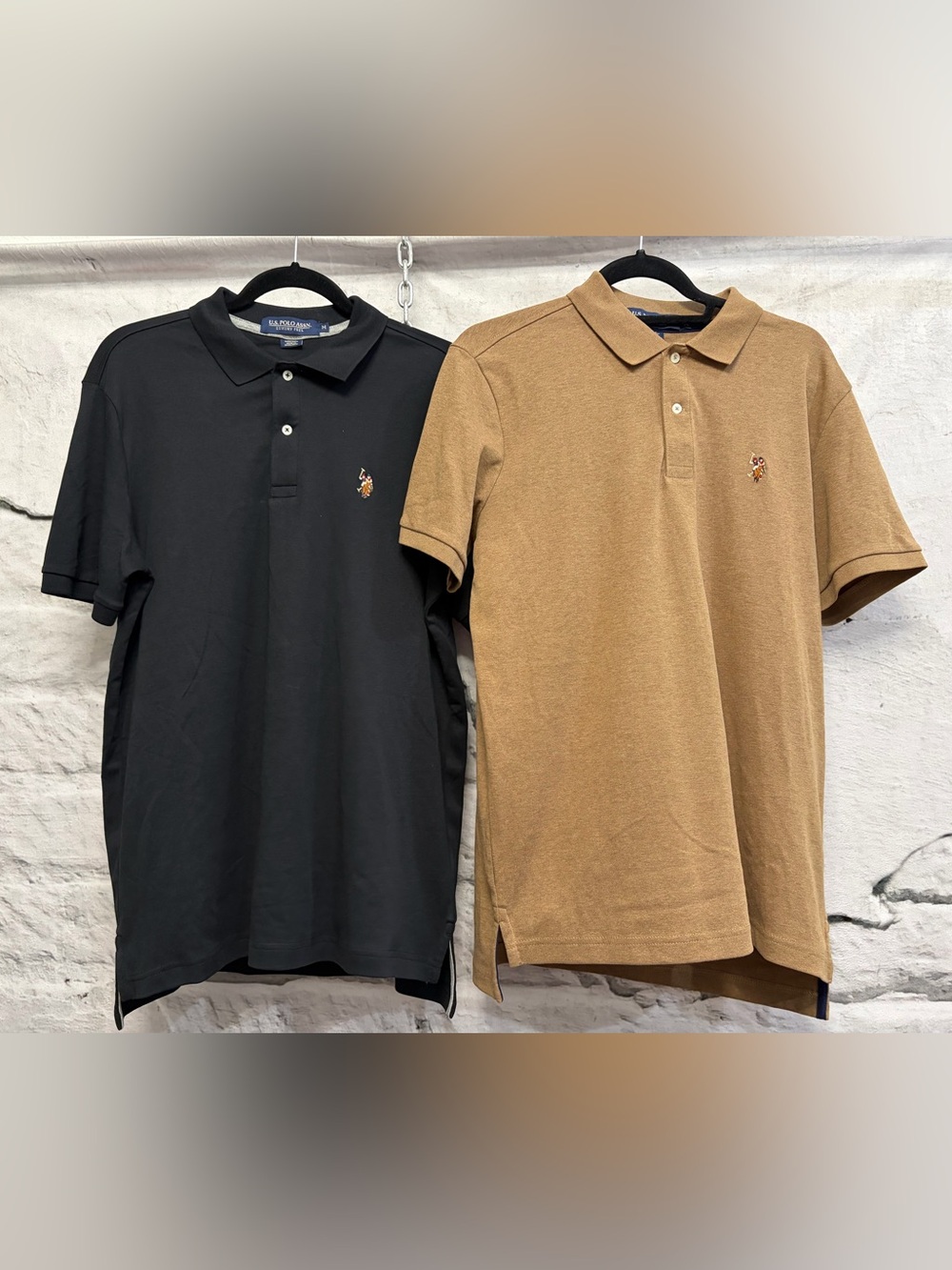 U.S. Polo Assn. Luxury Feel Polo Shirts Brown & Black Set Classic Golf Sporty